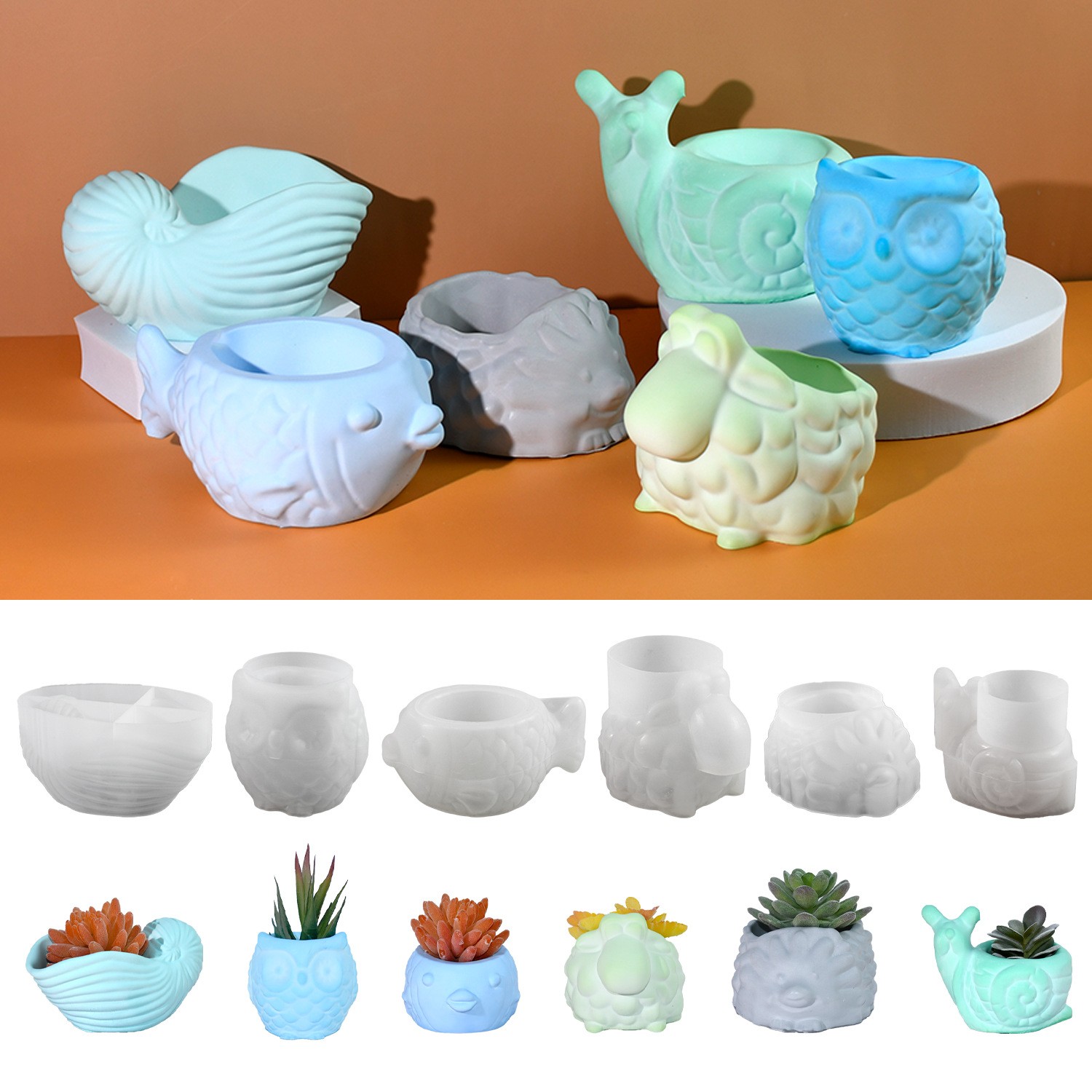 3D Animal Flower Pot Silicone  - đánh giá và giá Potsticker Mold