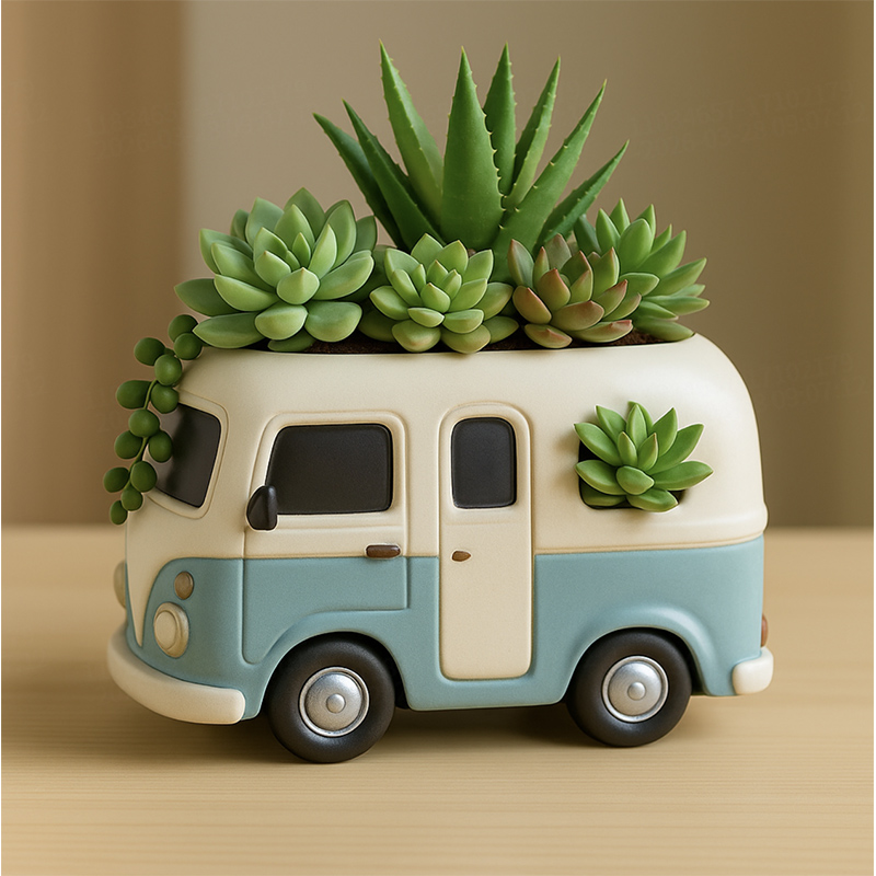 3D Vintage Bus Car Succulent P - đánh giá và giá Potsticker Mold